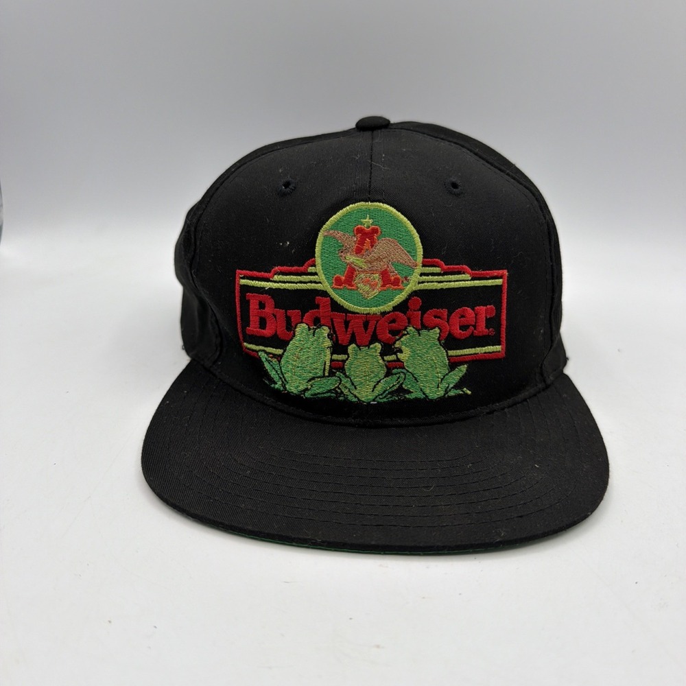 Rare Vintage 1994 Budweiser Snapback 3 Frogs Embroidered Hat Snapback